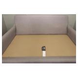 Studio M Interiors Textured Gray Upholstered Sofa with Plush Cushions