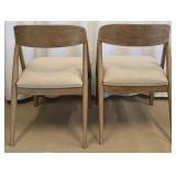Danish Oak Dining Chairs - Pair, Mid-Century Modern (Matches Lot 26)