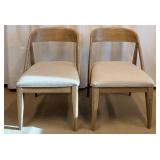 Danish Oak Dining Chairs - Pair, Mid-Century Modern (Matches Lot 25)