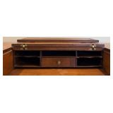 Antique Secretary Desk with Drop-Front Writing Surface, Turned Legs and Accompanying Chair