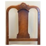 Antique Secretary Desk with Drop-Front Writing Surface, Turned Legs and Accompanying Chair