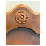 Antique Secretary Desk with Drop-Front Writing Surface, Turned Legs and Accompanying Chair