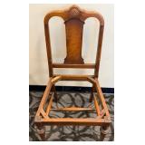 Antique Secretary Desk with Drop-Front Writing Surface, Turned Legs and Accompanying Chair