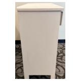 White Vintage Console Cabinet with Two Drawers & Mirrored Lattice Doors