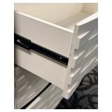 Dresser - White Textured 4-Drawer with Brass Handles & Gold Legs