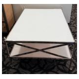 End Table - Chrome & Glass 2-Tier with Casters