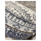 Sam Moore Accent Chair - Grey & White Geometric Upholstery, Dark Wood Legs