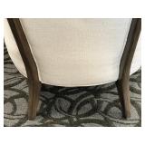Sam Moore Accent Chair - Grey & White Geometric Upholstery, Dark Wood Legs