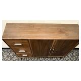Oak Sideboard Cabinet - Mid-Century Modern - 3 Drawers & 2 Doors