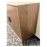Oak Sideboard Cabinet - Mid-Century Modern - 3 Drawers & 2 Doors