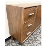 Oak Sideboard Cabinet - Mid-Century Modern - 3 Drawers & 2 Doors