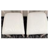 Honai Dining Chairs - White Upholstered Seats - Light Wood Finish - Slatted Back - Set of 2 (Matches Lot 36)