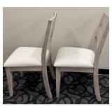 Honai Dining Chairs - White Upholstered Seats - Light Wood Finish - Slatted Back - Set of 2 (Matches Lot 36)