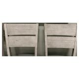 Honai Dining Chairs - White Upholstered Seats - Light Wood Finish - Slatted Back - Set of 2 (Matches lot 35)