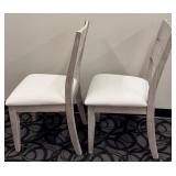Honai Dining Chairs - White Upholstered Seats - Light Wood Finish - Slatted Back - Set of 2 (Matches lot 35)