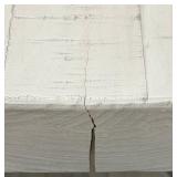 Farmhouse Dining Table - Whitewashed Plank Top & Central Pedestal Base