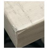 Farmhouse Dining Table - Whitewashed Plank Top & Central Pedestal Base