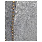 Elk Home Blue Upholstered Swivel Club Chair With Brass Nailhead Trim (Matches lot 39)