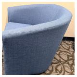 Elk Home Blue Upholstered Swivel Accent Armchair with Brass Nailhead Trim (Matches Lot 38)