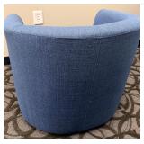 Elk Home Blue Upholstered Swivel Accent Armchair with Brass Nailhead Trim (Matches Lot 38)
