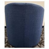 Elk Home Blue Upholstered Swivel Accent Armchair with Brass Nailhead Trim (Matches Lot 38)