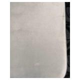 Gray Velvet Dining Chair - Channel Back, Vertical Seams & Black Metal Legs