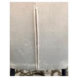 Gray Velvet Dining Chair - Channel Back, Vertical Seams & Black Metal Legs