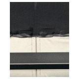 Gray Velvet Dining Chair - Channel Back, Vertical Seams & Black Metal Legs