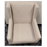 Alder & Tweed Upholstered Armchair - Diamond Pattern Fabric