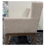 Alder & Tweed Upholstered Armchair - Diamond Pattern Fabric