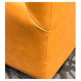 Zup Modern Contemporary INC Orange Leather Armchair with Accent Pillow