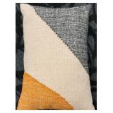 Zup Modern Contemporary INC Orange Leather Armchair with Accent Pillow