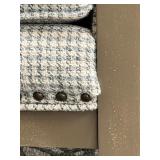 Sam Moore Armchair - Houndstooth Upholstery & Taupe Frame & Nailhead Trim