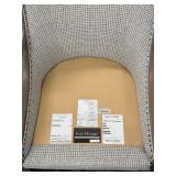 Sam Moore Armchair - Houndstooth Upholstery & Taupe Frame & Nailhead Trim