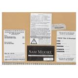 Sam Moore Armchair - Houndstooth Upholstery & Taupe Frame & Nailhead Trim