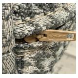 Sam Moore Armchair - Houndstooth Upholstery & Taupe Frame & Nailhead Trim