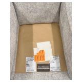 Sam Moore Armchair - Upholstered Gray Textured Fabric, Wood Turned Legs