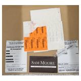 Sam Moore Armchair - Upholstered Gray Textured Fabric, Wood Turned Legs