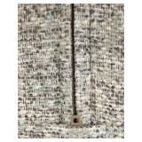 Sam Moore Armchair - Upholstered Gray Textured Fabric, Wood Turned Legs