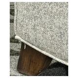 Sam Moore Armchair - Upholstered Gray Textured Fabric, Wood Turned Legs
