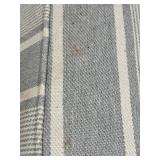 Armchair Gray Stripe Upholstery Cushioned Seat Tall Back with Rolled Arms