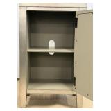 Metallic Accent Cabinet & Geometric Front Fretwork - Silver Finish