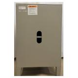 Metallic Accent Cabinet & Geometric Front Fretwork - Silver Finish