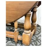 Drop-Leaf Dining Table - Oval Top - Solid Wood with Turned Legs