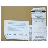 Jessica Charles Accent Armchair - Beige Damask Upholstery with Pillow and Armrest Covers(Matches lot 51)