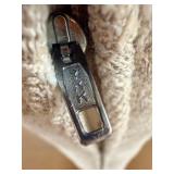 Jessica Charles Accent Armchair - Beige Damask Upholstery with Pillow and Armrest Covers(Matches lot 51)