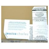 Jessica Charles Accent Armchair - Beige Damask Upholstery with Pillow and Armrest Covers(Matches Lot 50)