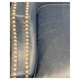 Madison Park Wingback Chair - Blue Faux Leather Nailhead Trim