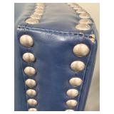 Madison Park Wingback Chair - Blue Faux Leather Nailhead Trim