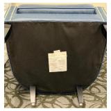 Madison Park Wingback Chair - Blue Faux Leather Nailhead Trim